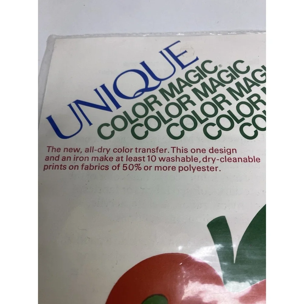 Vintage 70s UNIQUE Color Magic Iron On Color Transfers 2 Styles Apple Dove Craft